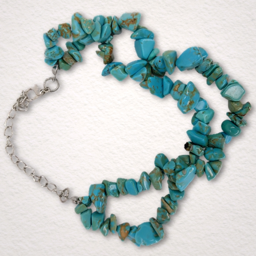 Natural Turquoise Chip Gemstone Bracelet